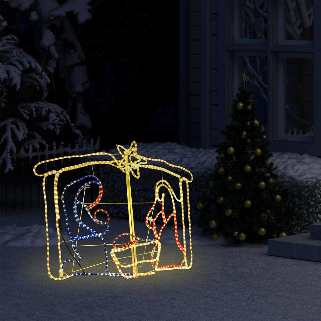 led lichterkette außen batterie,lichterkette klein mit batterie,Weihnachtskrippe Weihnachtsdekoration 240 LEDs 116x41x87 cmGeeignet für Patio, Schlafzimmer, Wohnzimmer, Weihnachten