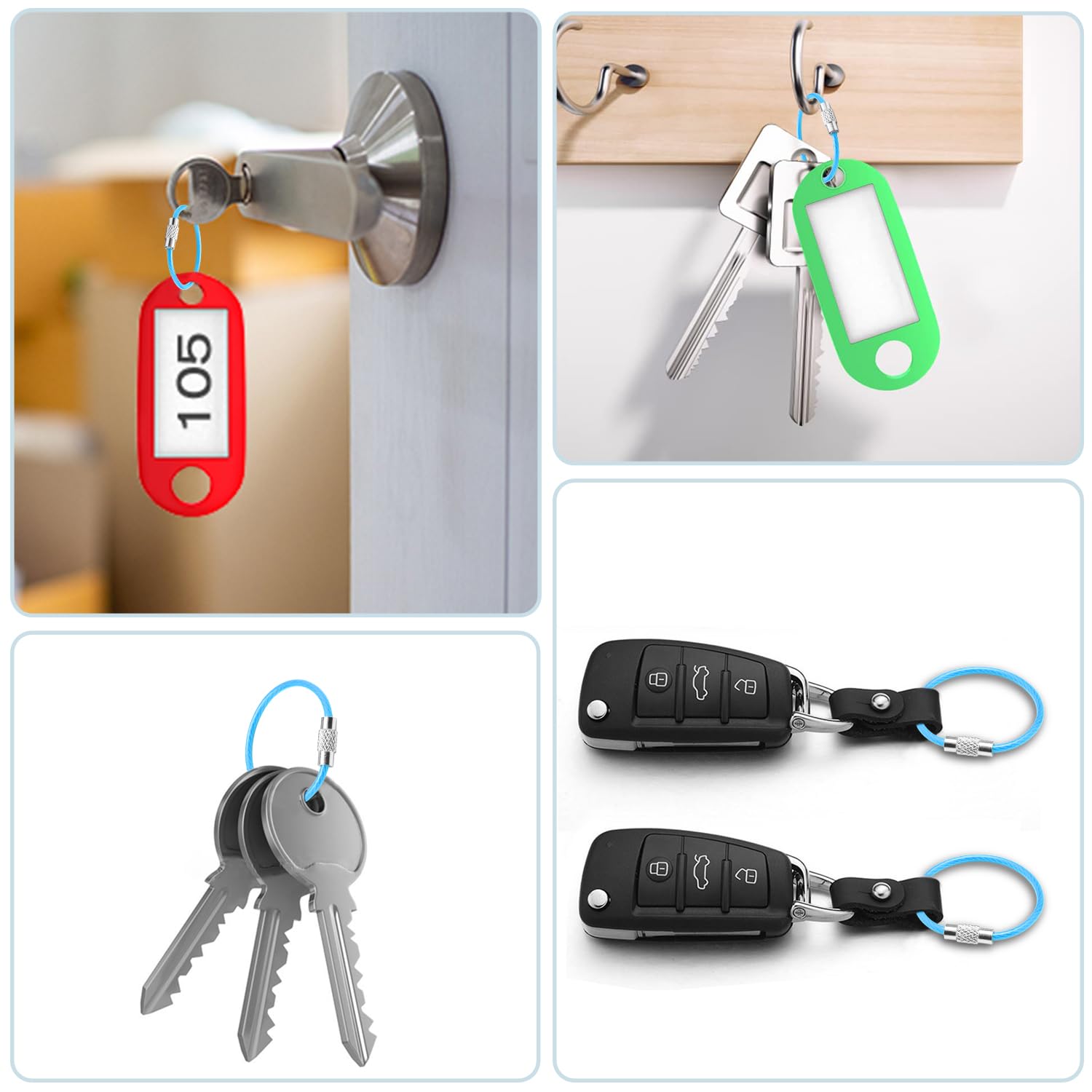 Amazon.com: CooBigo 12 Pack Small Keychain Key Ring Holder 4 Inch