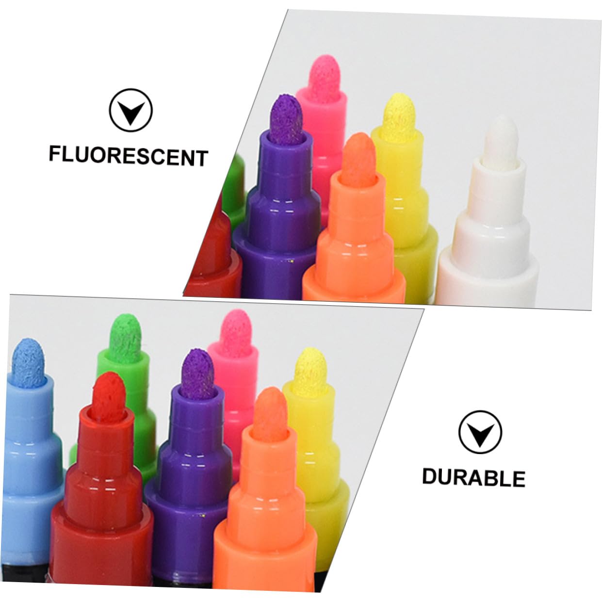 12 Pennarelli Fluorescenti Cancellabili per Lavagna, Punta 6mm, Plastico Liquido, per Lavagna Bianca e Regalo di Natale