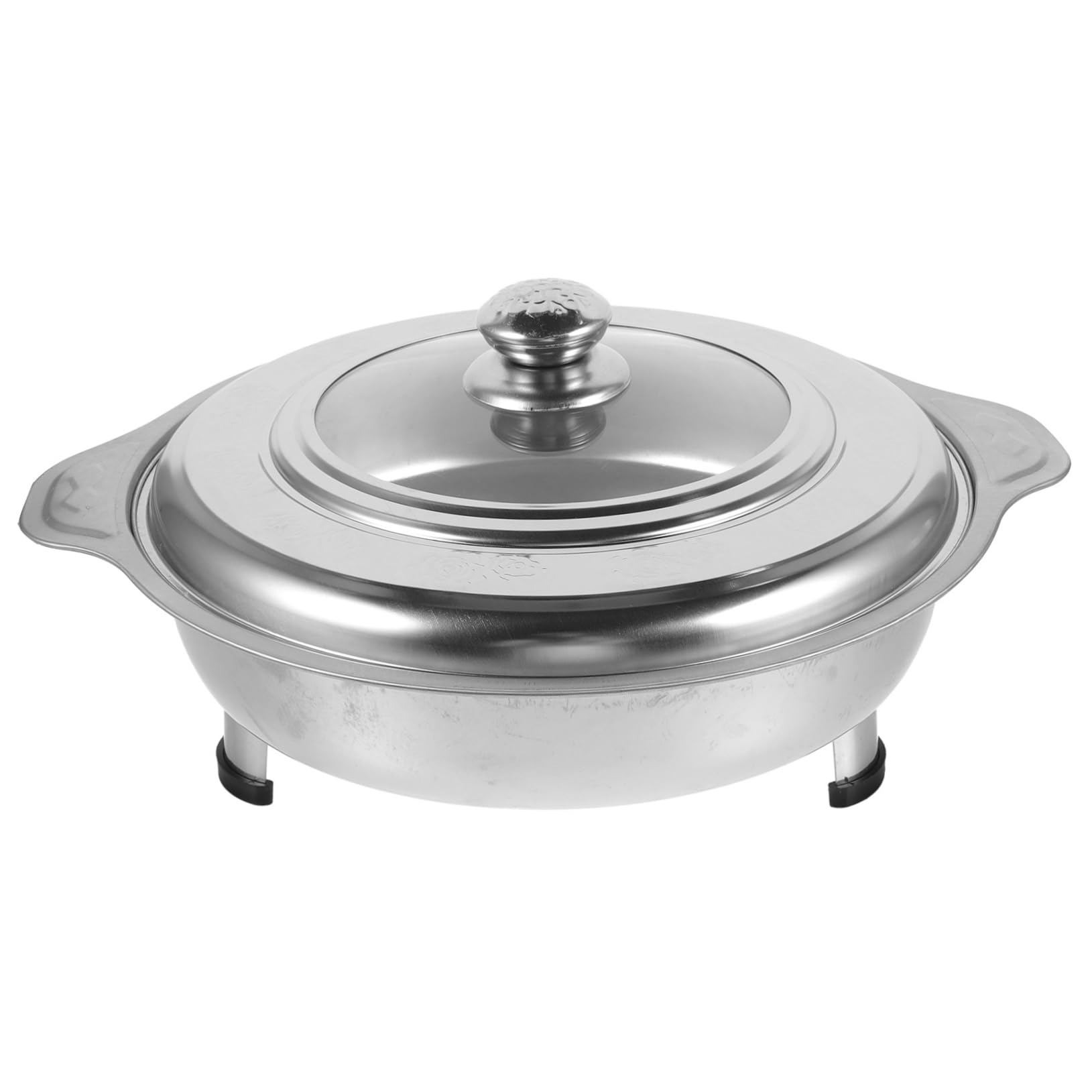 KONTONTY Serving Tray for Buffet Charcoal Bbq with Lid Buffet Plates Stainless-steel Pan for Buffet Appetizer Serving Tray Buffet Food Serving Pan Bread Buffet Tray Silver Stainless Steel