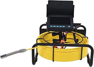 Sewer Camera, 4.3 Inch Screen IP68 Waterproof Sewer Inspection Camera, Stainless Steel Industrial Endoscope with 6 Adjusta...
