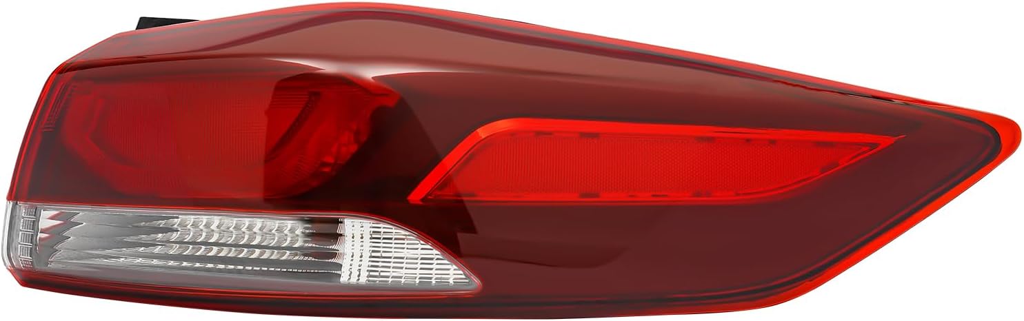 For 2017 2018 Hyundai Elantra Outer Tail Light Rear Brake Lamp Right Passenger Side Red&Black Housing Clear Lens