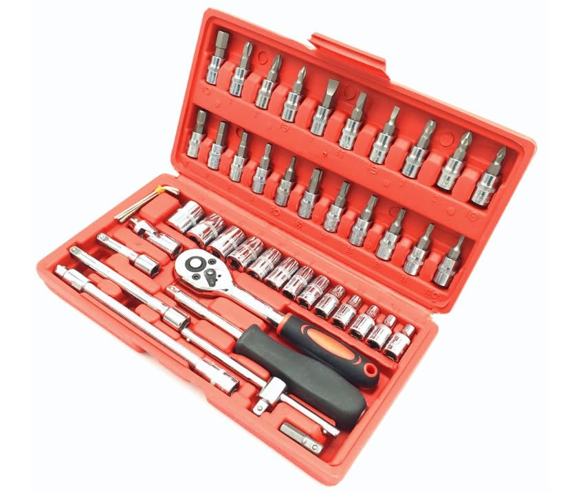 GIZZMO - NEXT STEP IN FUTURE 1/4-Inch Drive Socket Ratchet Wrench Socket Bit Combination Tools Kit for Auto Repairing & Household,Metric,46-Piece (B0DGLLKKXS) Amazon Price History, Amazon Price Tracker