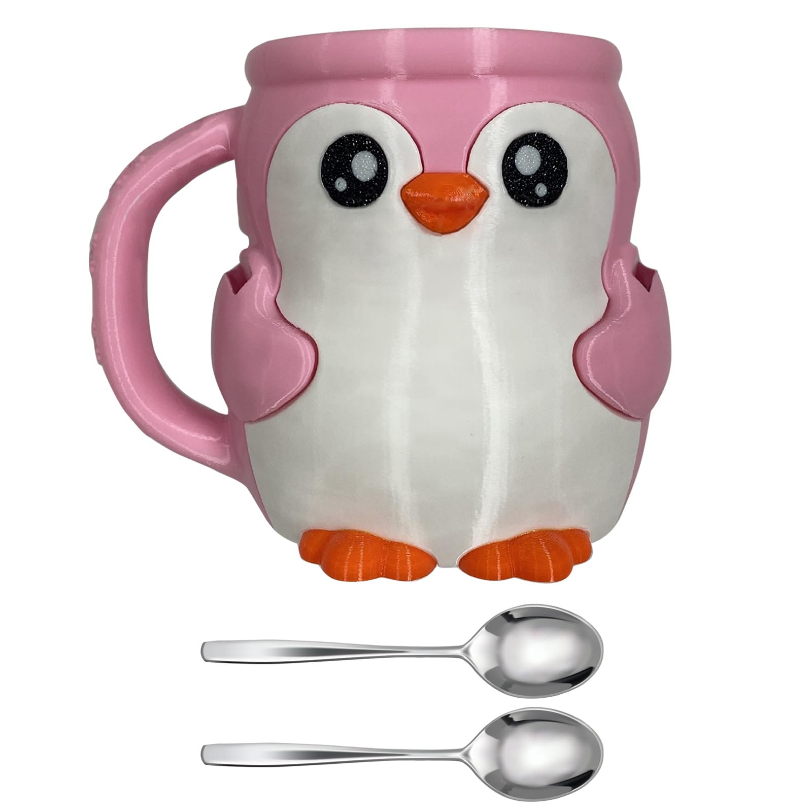 Kalttoy A Penguins Shape Ice Cream Pints Holder With Snacks Drawer Nd 2 Spoons Ntifreeze Grip For Cold Treats Storage Organizers Ntifreeze Ice Cream Pint Holder