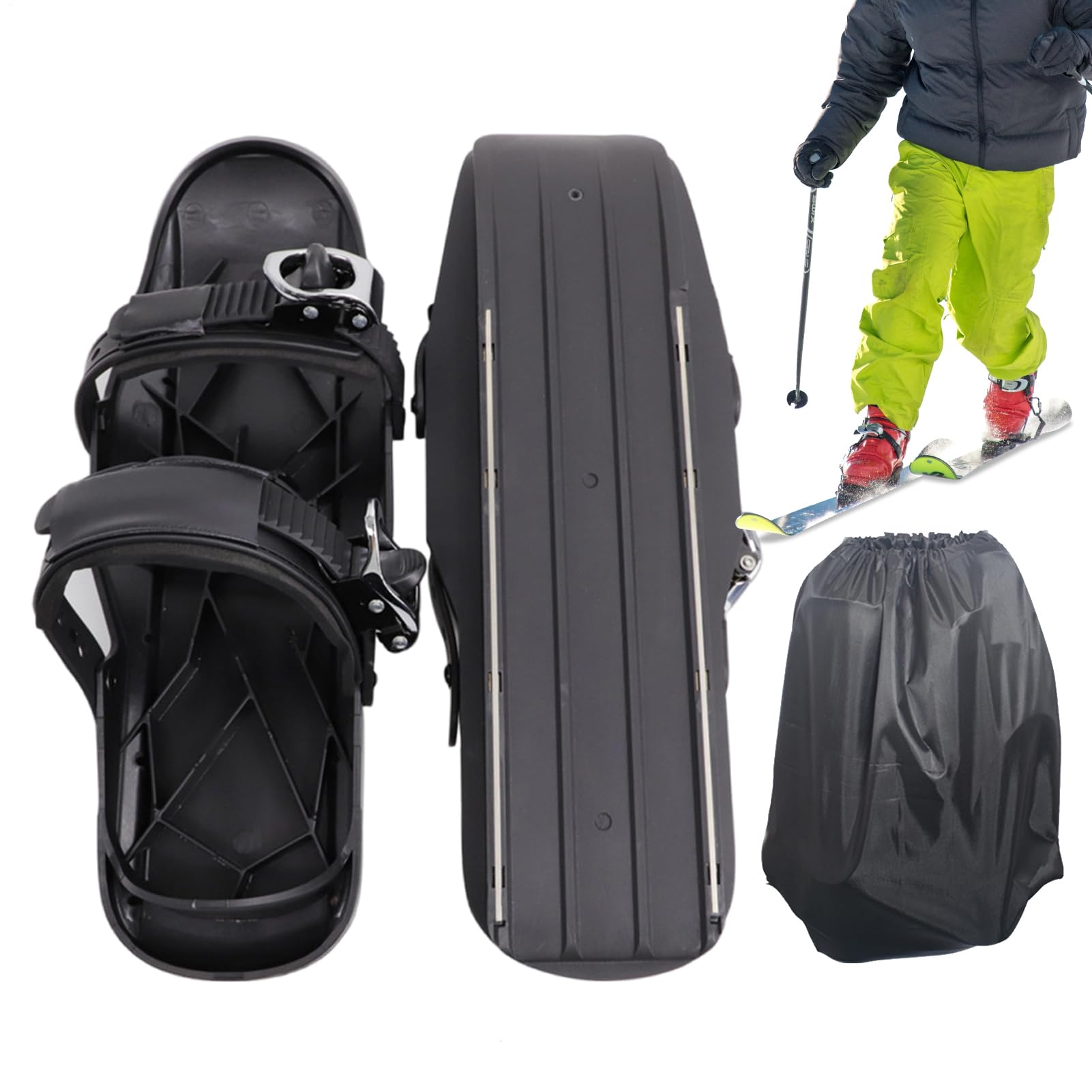 Kurzski Skates Nylon 37x13 cm Mini Ski Skates Größe 35-48 EUR Kurzski Für Erwachsene Multifunktionale Winter Skischuhe Für Training Reisen Winter Sportler Frauen Männer Outdoor Praxis