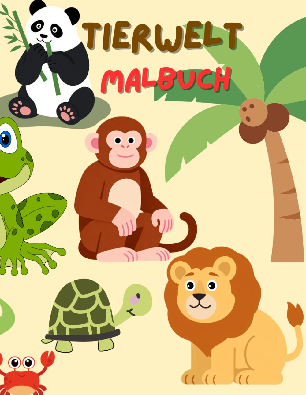 Großes Tierwelt Malbuch – Tiere aus Wald, Dschungel & Meer