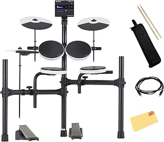 TD-02K Electronic Drum Set Bundle with 3.5mm Audio Cable, Drumstick Bag, 1 Pair of Drumsticks, and Austin Bazaar Polishing Cloth