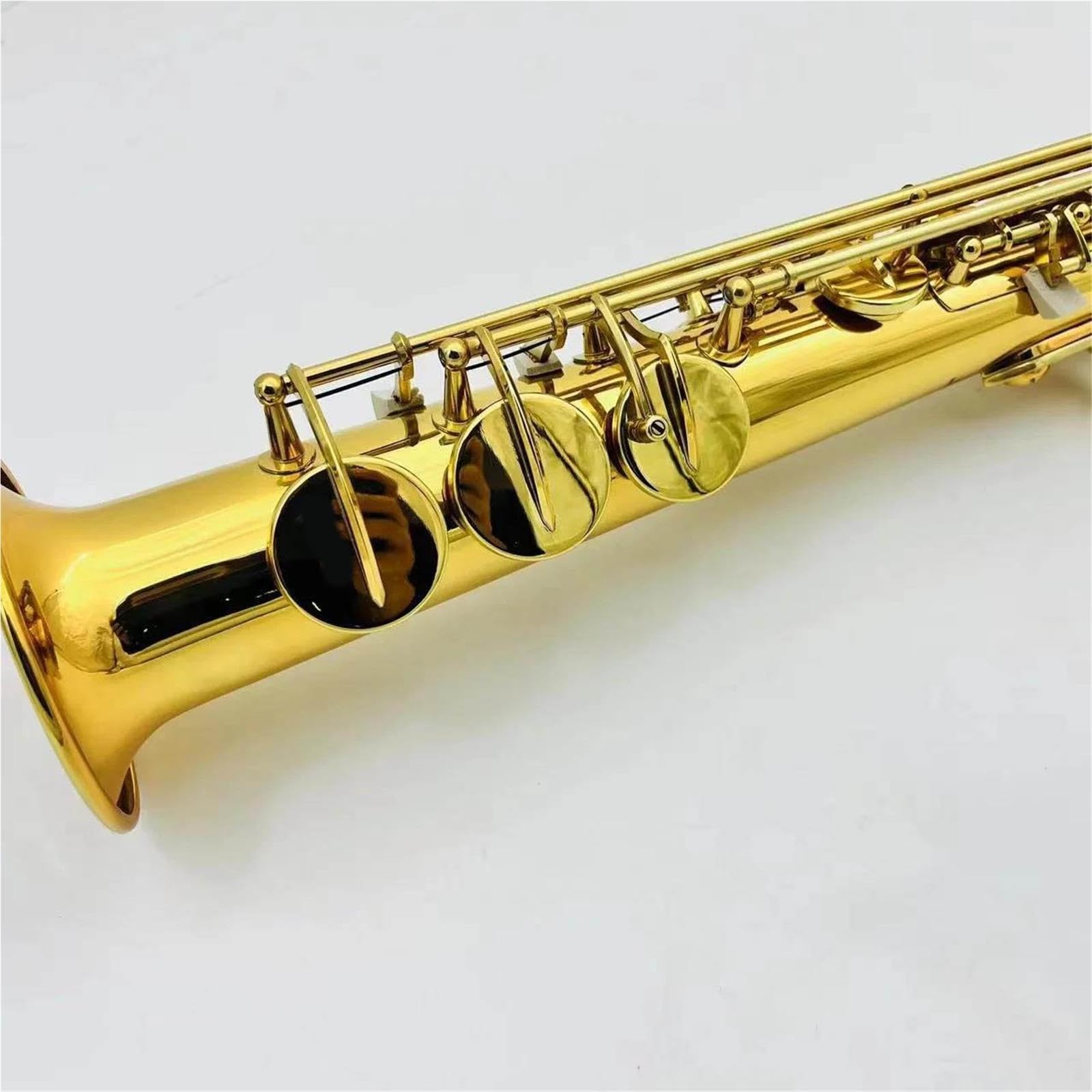 Saxofón Soprano De Latón Lacado En Oro Saxofón