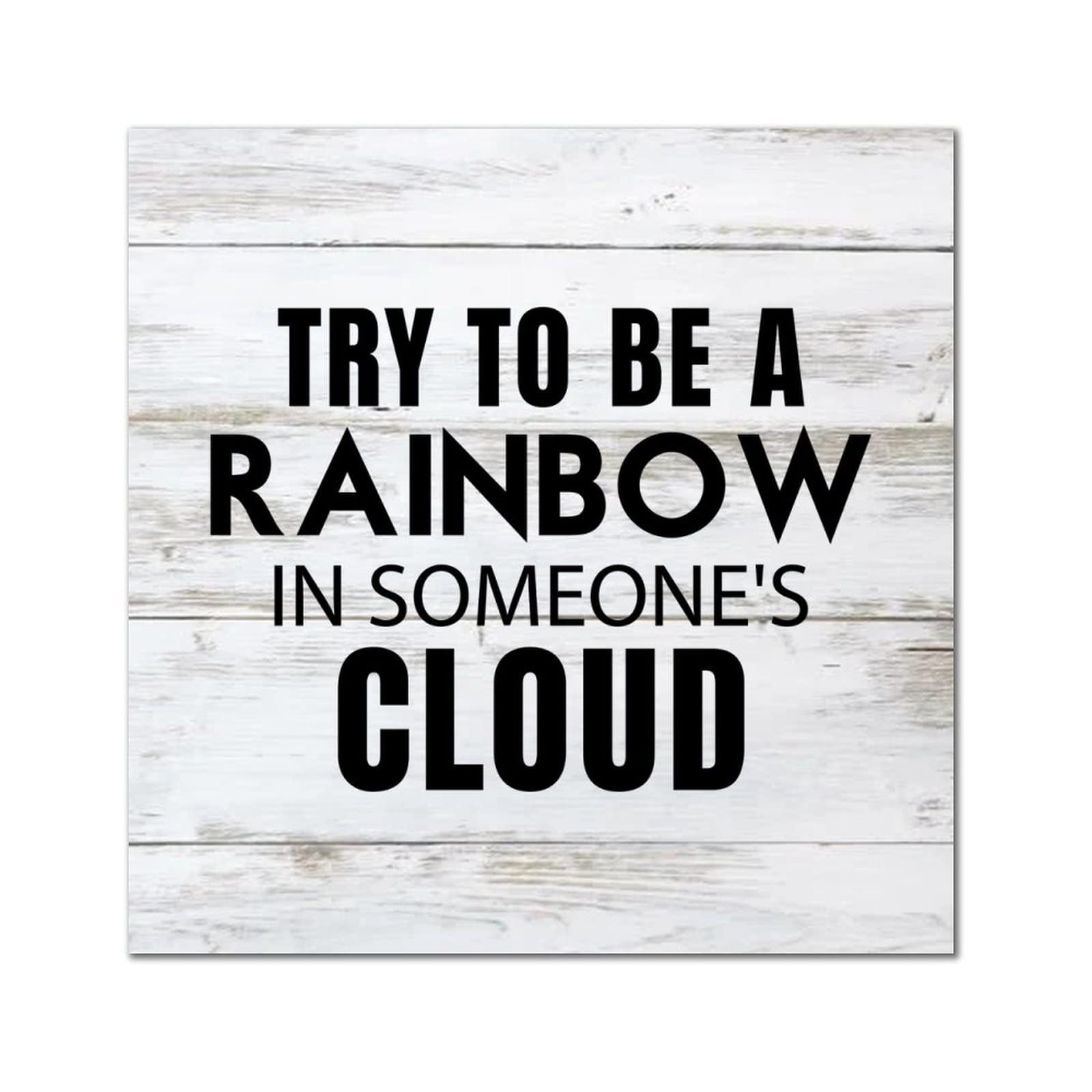 Plaque murale bois Try to Be A Rainbow pour rompre la monotonie des murs blancs