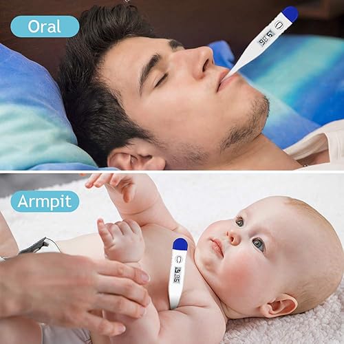 Miniatura 3 de SANPU - Termómetro digital para fiebre lectura rápida impermeable con indicador de fiebre y recordatorio de memoria el mejor termómetro de lectura