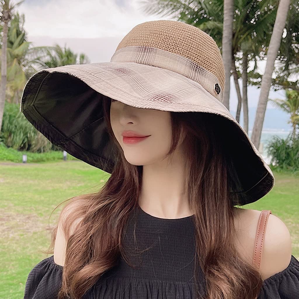 Chapeau de plage pliable anti-UV avec visière dome ajouré