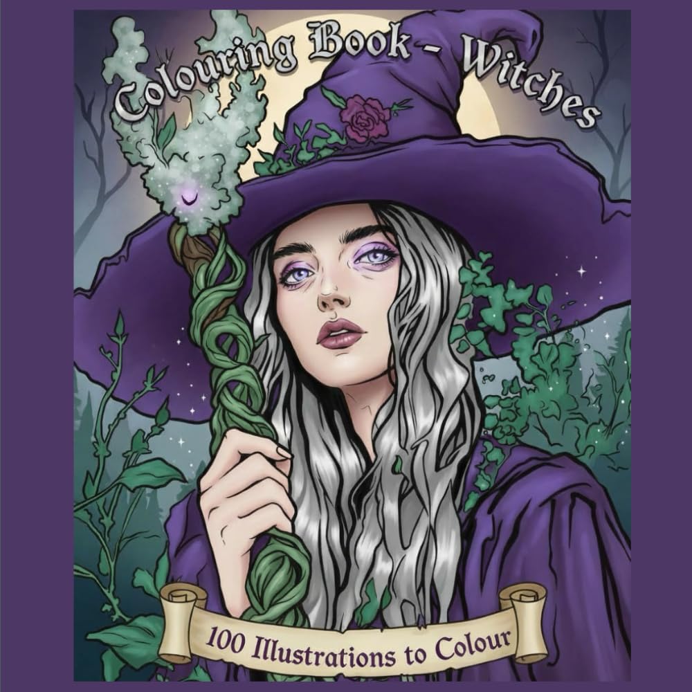 Colouring Book - Witches: 100 Bewitching Designs of Witches, Warlocks & Familiars to Colour
