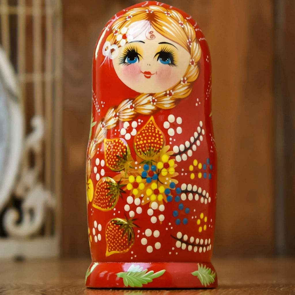 Matrioszka Rosyjskie Matryoshka, Układanie Drewna Zagnieżdżony Zestaw 7 Sztuk Ręcznie Robione Zabawki Na Prezent Urodzinowy Zabawki Układania