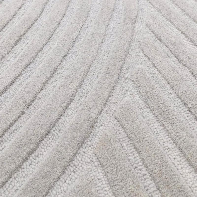 Image of Hand Tufted Modern Design Exported Collection High Low Pattern Wool Carpet for Living Room, Bedroom & Hall (Grey, 12 x 18 Feet)