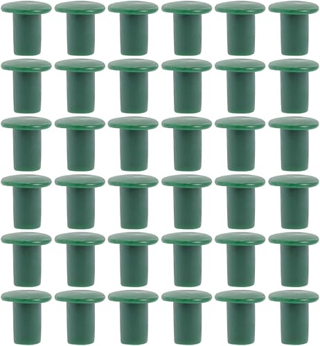 Miniatura 1 de Happyyami 72 tapas de bastón de seguridad para jardín, de plástico, con forma de hongo y varillas de refuerzo, tubo roscado en estacas para bastones