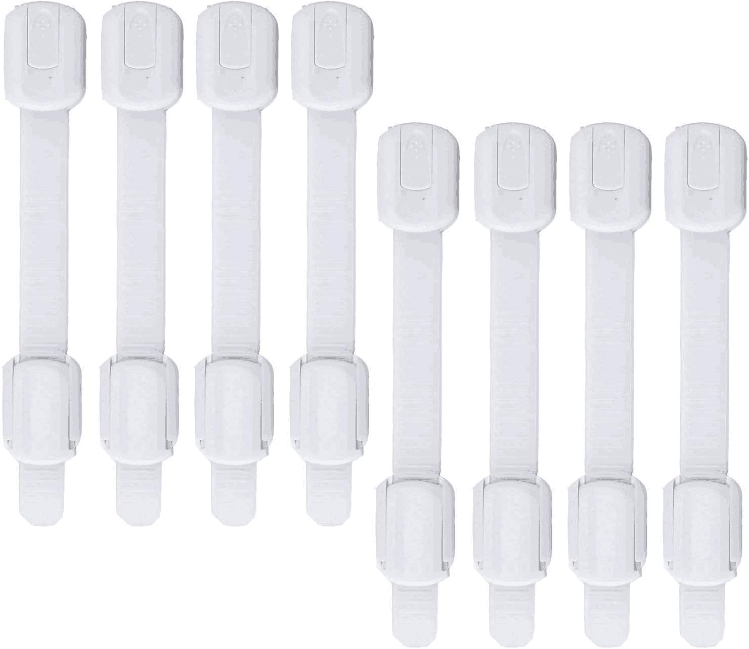 8 Pack Child Safety Locks Baby Cupboard Latches Lock for Cabinets Drawers Doors(White)