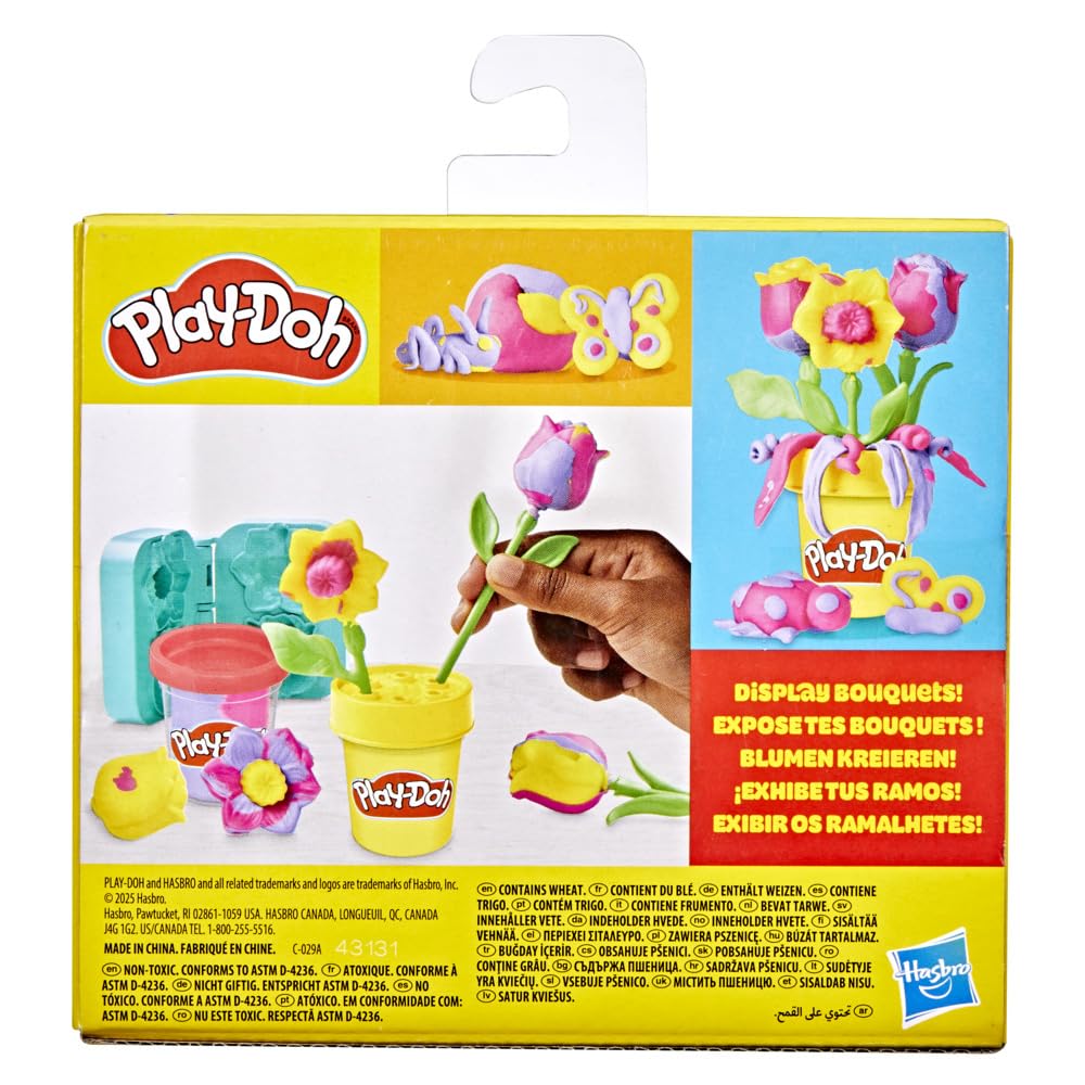 Zabawka z kwiatami Play-Doh Tulipany i żonkile, zestaw do zabaw plastycznych dla dzieci, prezenty dla dzieci w wieku od 3 lat