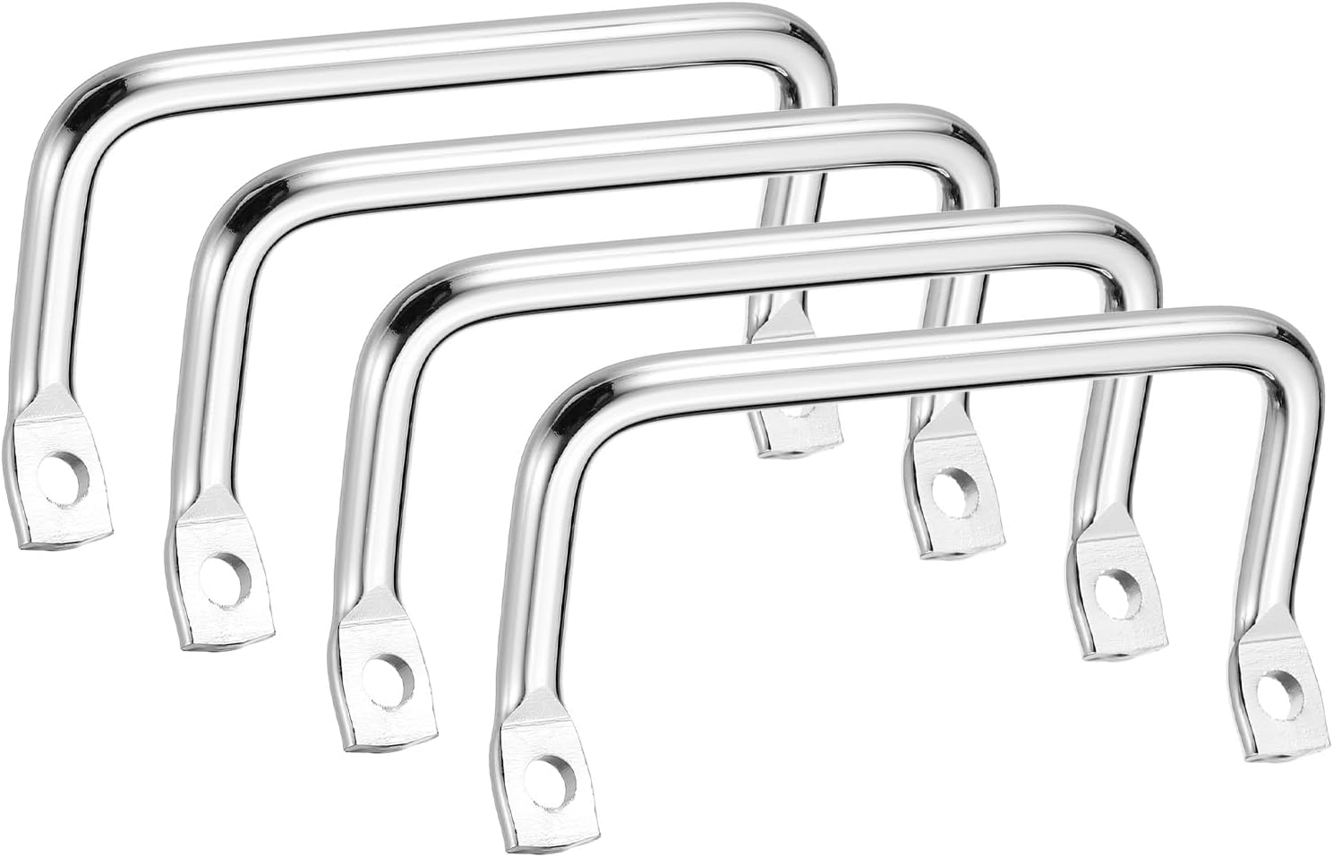 uxcell 4Pcs Tableware Tray Handles, 4.3 Inch Metal Serving Tray Handles Cabinet Hardware Furniture Pull for Fruit Trays, Drawer Pulls, Sliding Door Pulls, Silver