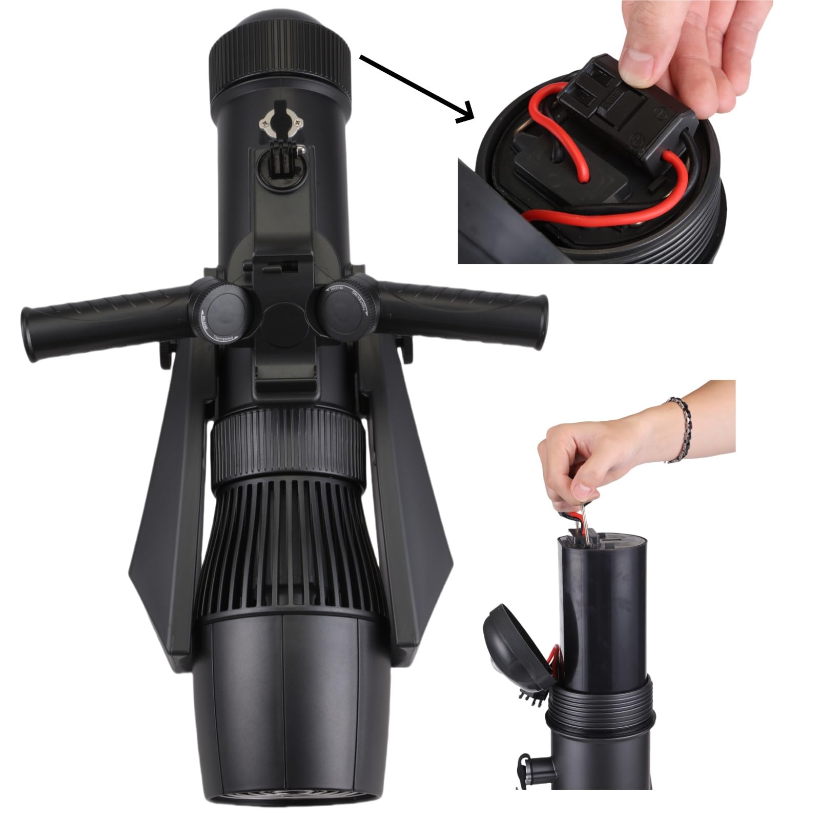 C CAMOLECH 700W Elektrischer Unterwasser-Scooter für Erwachsene, 16000mAh, 3-9km/h, 30m Tiefe, 10-Gang-Schaltung, schneller See-Roller mit abnehmbarem Akku & Dual-Flossen, kompatibel mit SUP für Ozean