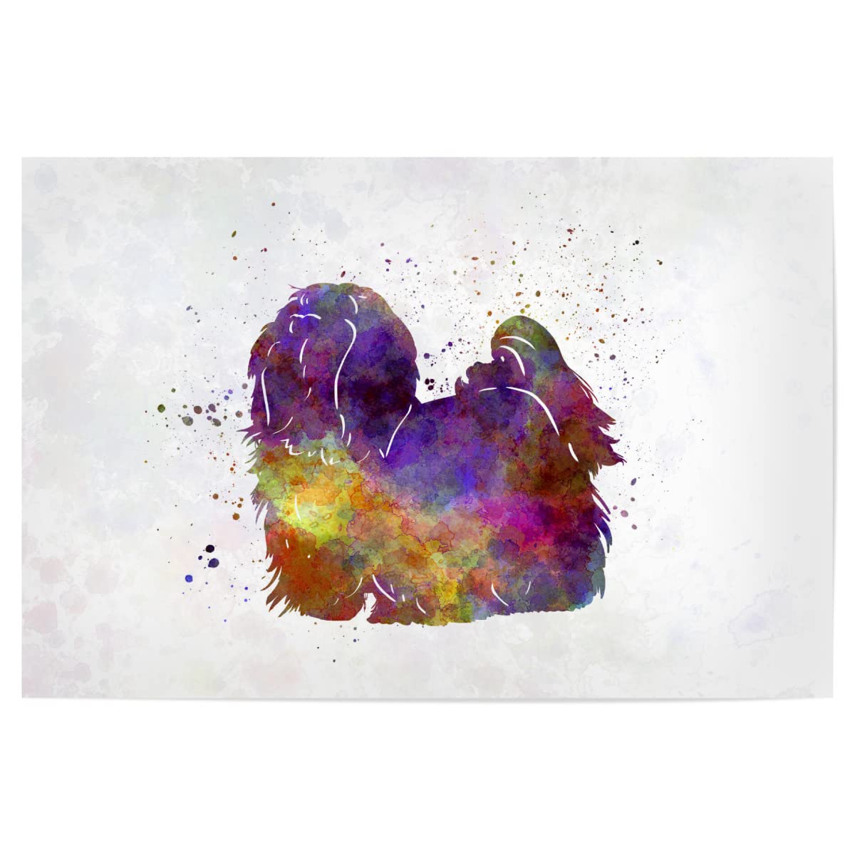 artboxONE Poster 150x100 cm Tiere Maltese in Watercolor hochwertiger Design Kunstdruck - Bild Dog Animal Dog