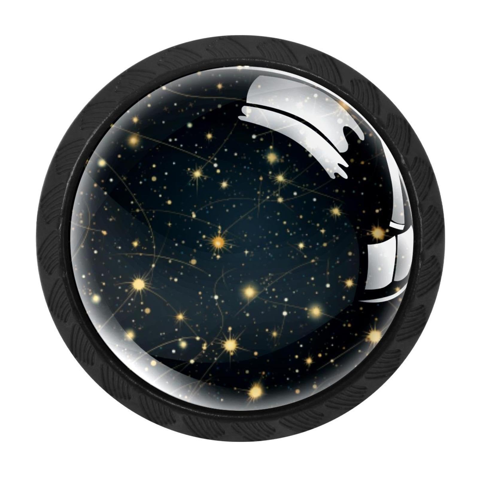 CHENZZZZ 4 Pieces Kitchen Cabinet Knobs Planet Star Drawer Knobs Dresser Knobs Drawer Pulls Door Knobs Dresser Drawer Handles Knobs for Dresser Drawers