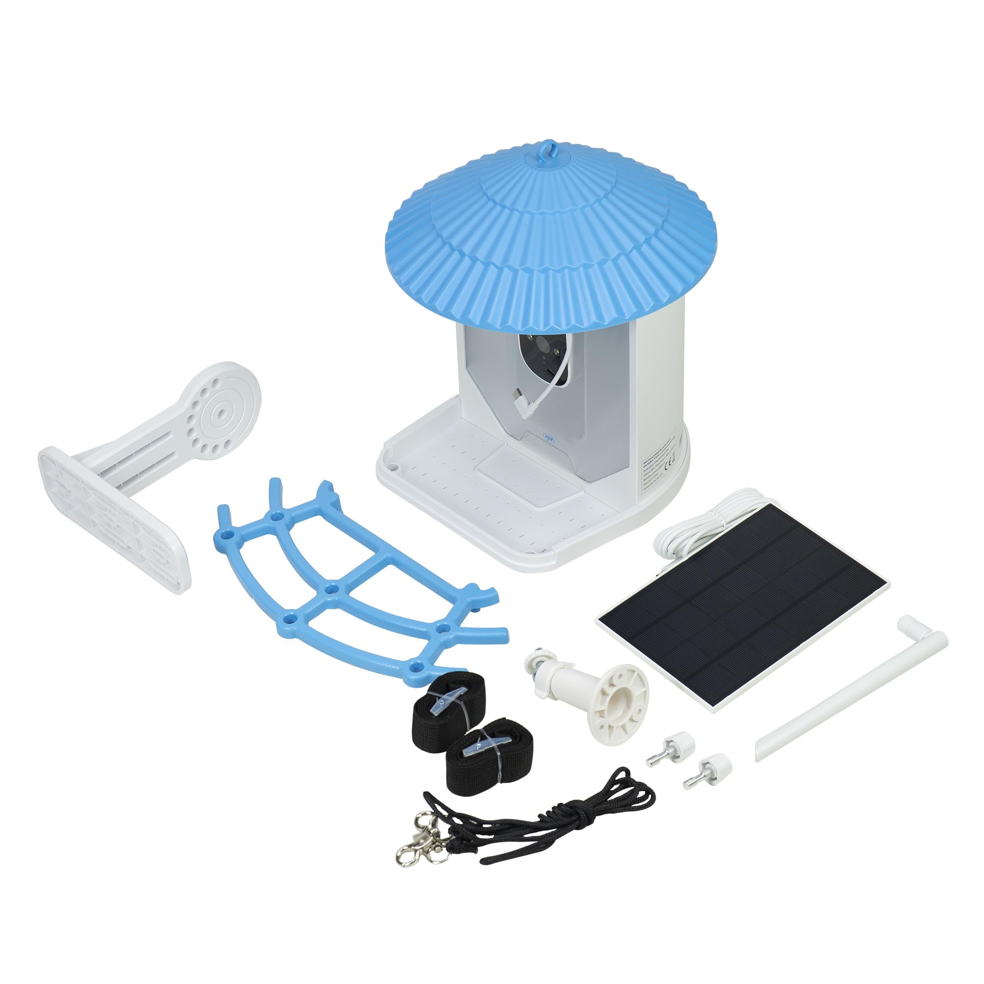 Comedero Inteligente para pájaros PNI MyBird PT035 con cámara Wi-Fi de 4MP y Panel Solar de 3W, depósito de Comida de 2l