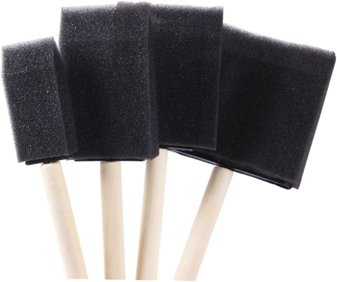 LIFKOME 27Pcs Painting Sponge Brush Set with Wooden Handles Includes Mushroom Brushes Black Sponges for Art Projects Doodling and Creative Fun for Boys