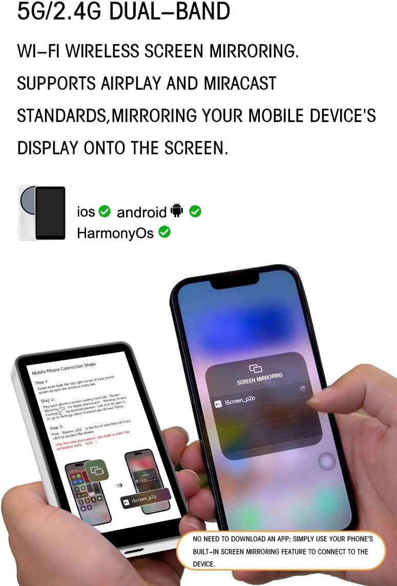 Selfie Monitor Screen iPhones-Magnetic Phone Selfie Monitor Screen 4KBluetooth Remote Back Camera Monitor Suitable for Selfie Vlog and TikTok Snaplylens for iPhones (Photo Button-Pink)