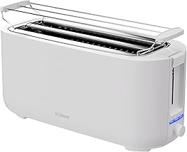 Bomann, TA6070CB Compact Toaster with 2 Slices, Defrost, Reheat and Quick Stop Function, with Bun Attachment, 1400 W, White