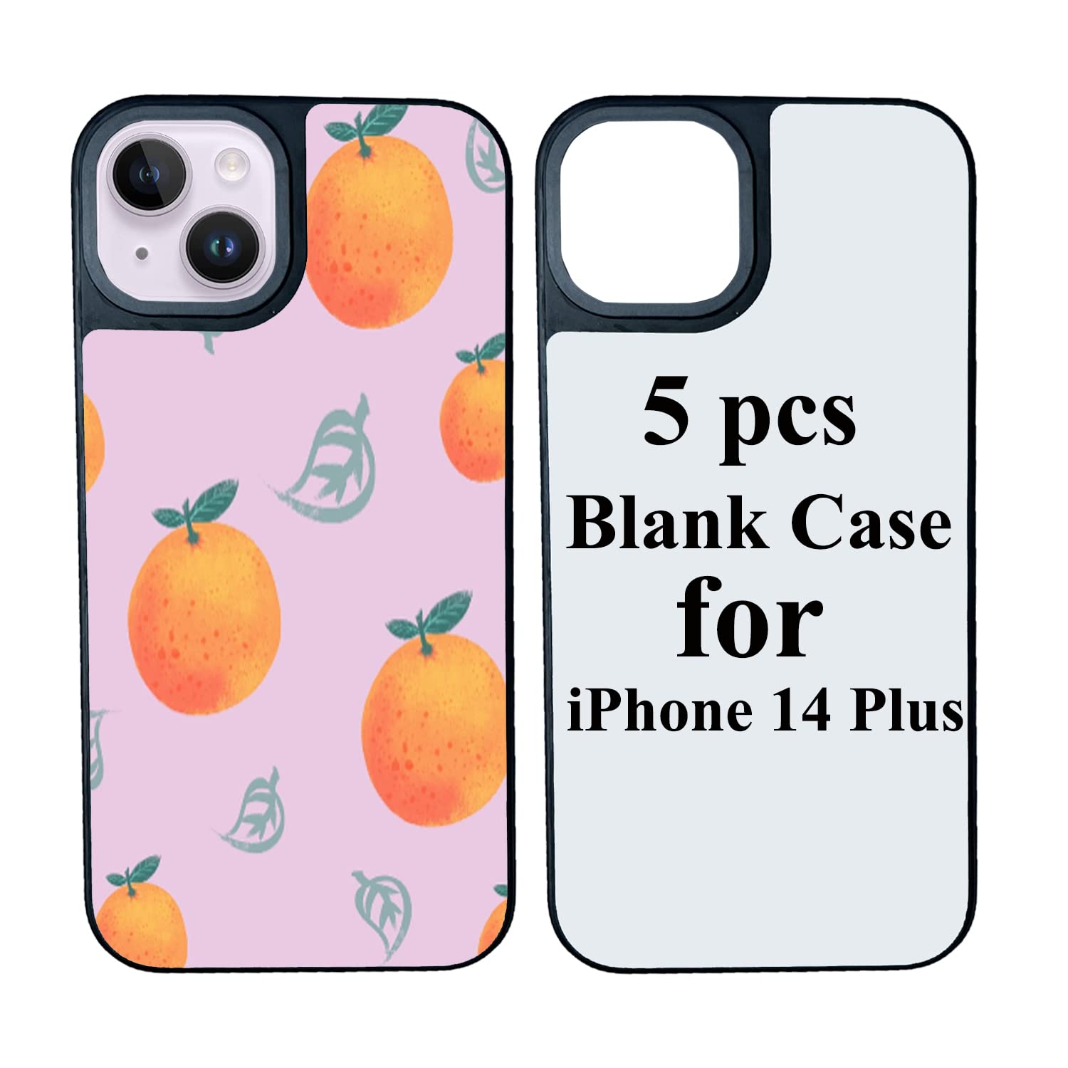 5PCS Sublimation Blanks Phone Case Bulk Covers Compatible with iPhone 14 Plus/iPhone 15 Plus (2023),Easy to Sublimate DIY 2 in 1 2D Soft TPU Mobile Cover + Insert Matte Wholesale Pack Matte