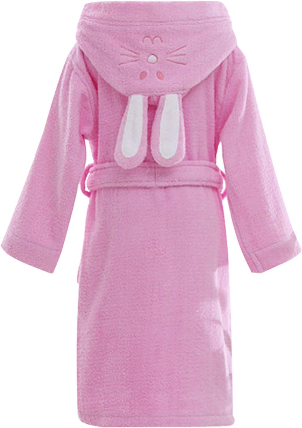 Boys Girls Cotton Terry Robe Adult Bathrobe Long Sleeve Hoodie Rabbit Pajamas