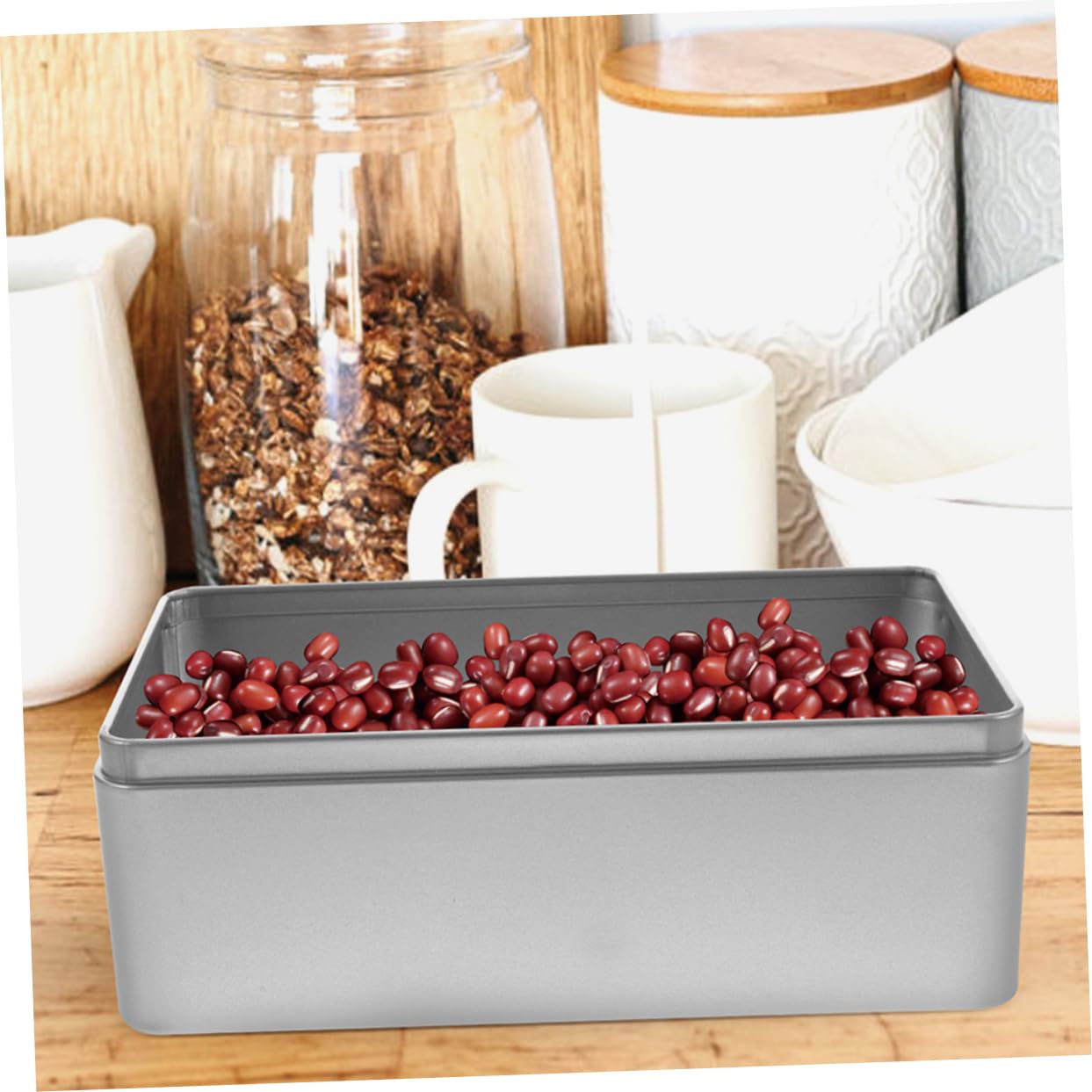 TOPBATHY 4piezas Cajas De Almacenamiento Rectangulares Para Té y Dulces De Contenedores Tapa Organizador De Comida Caja De Para Bodas y Fiestas
