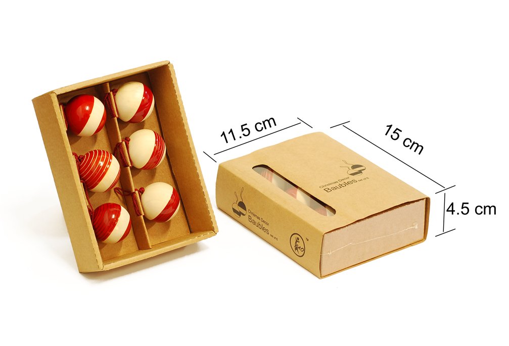 Maya Organic Handcrafted Wooden Christmas Décor (Red) - Image 4 thumbnail