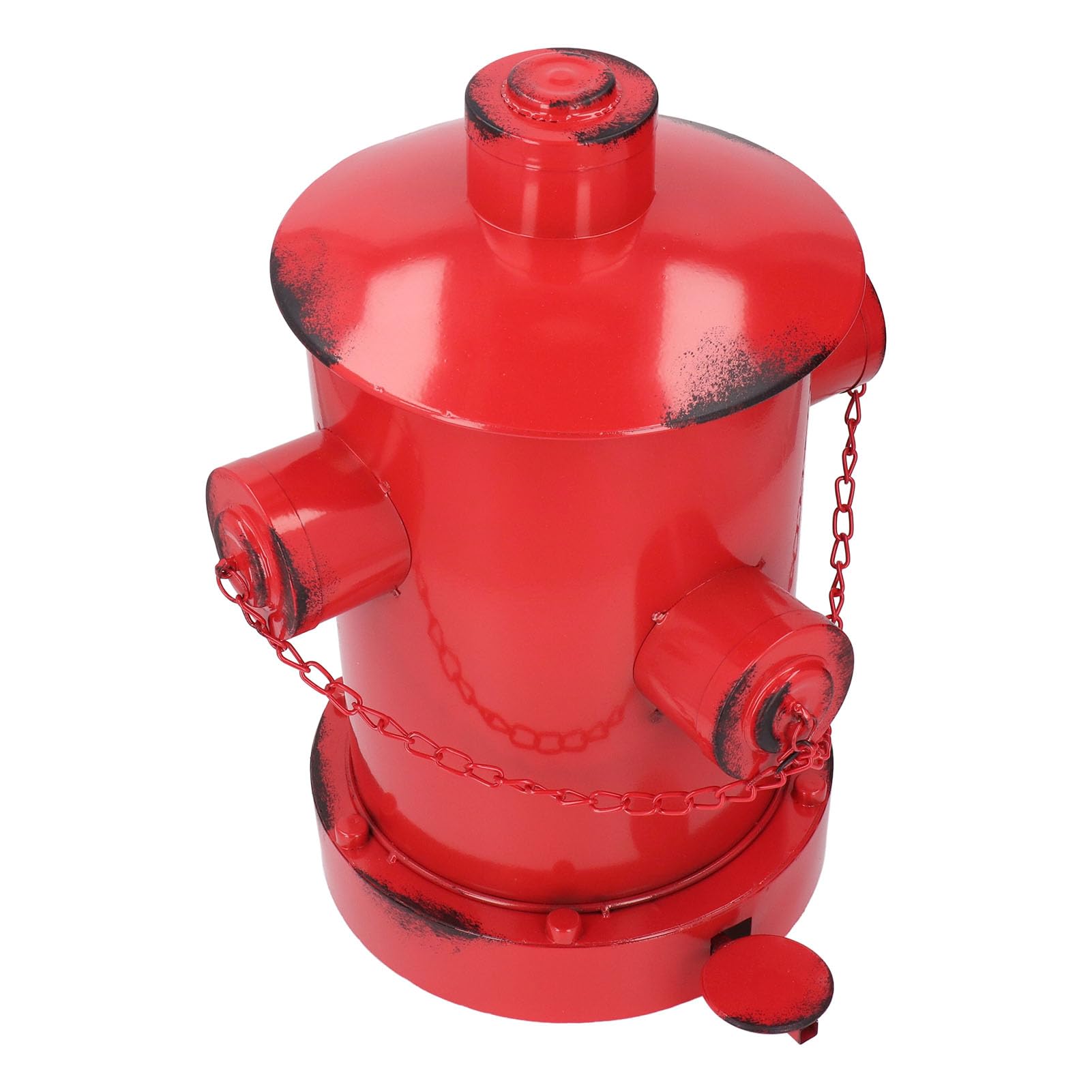 Bote de Basura para Boca de Incendios, Cubos de Basura de Hierro Decorativos de Estilo Industrial Retro para Interiores y Exteriores con Cubo para Jardín, Hogar y Cocina (Rojo)