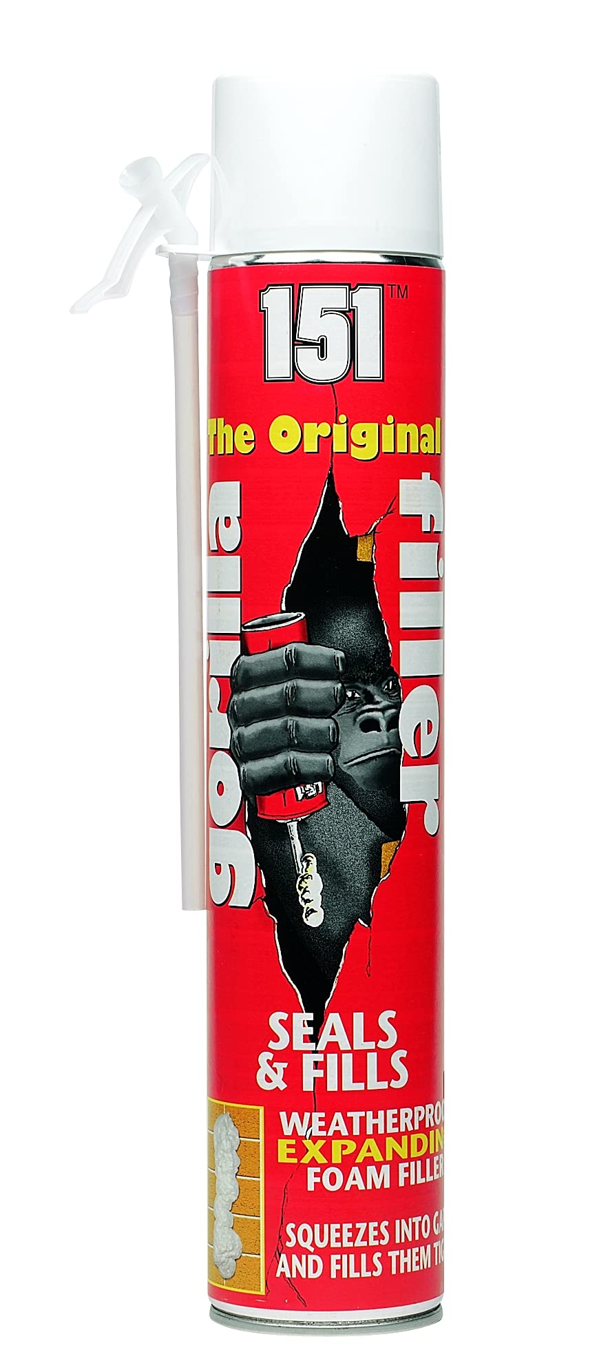 Gorilla Filler 750ml - Expanding Foam Filler | Weatherproof - Ideal for Pipes, Windows, Doors (For Internal & External Use) 750ml