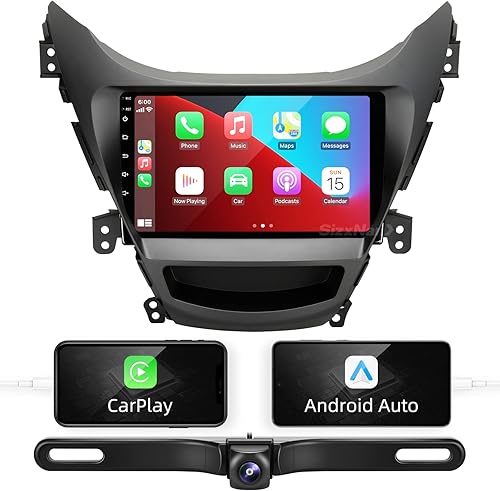 SizxNanv para Hyundai Elantra 2011 2012 2013 Android pantalla táctil compatible con Carplay Android Auto, radio de coche estéreo Bluetooth