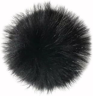 Real Raccoon Fur Pompoms Fluffy Raccoon Fur Pom Pom Mink Fur Balls Fur Pompon for Knitted Skullies Hats Scarf with Buckle, 1, Medium-Large