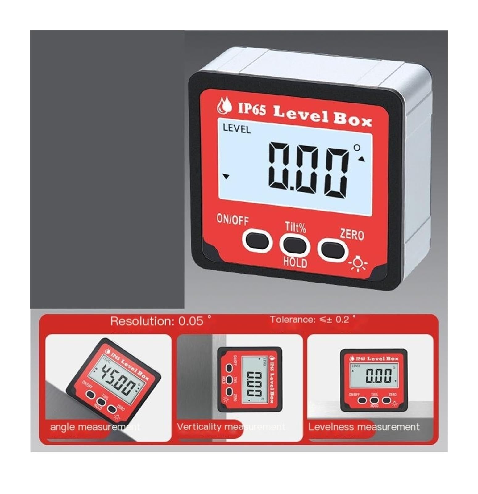 Inclinómetro digital, indicador de ángulo de nivel digital Nivel electrónico Mini nivel electrónico