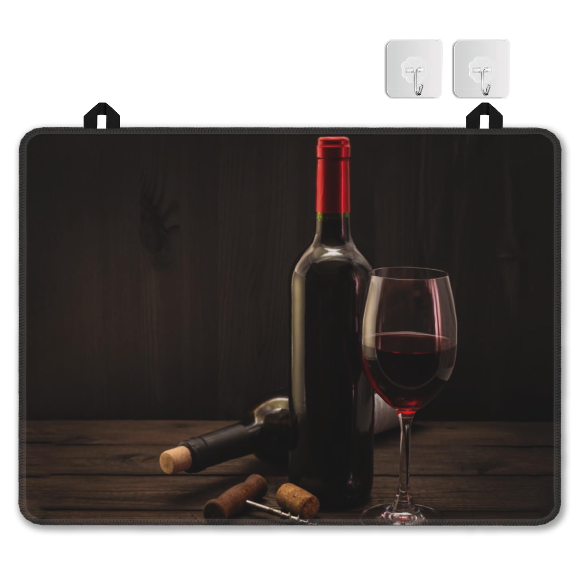 Electric Stove Top Cover Protector –Christmas Kitchen Decor Wine Wood Cork Glass Flat Top Stove Mat Oven Induction Cooktop Mat for Ceramic Countertop Mats Heat-Resistant Dish Drying Mat