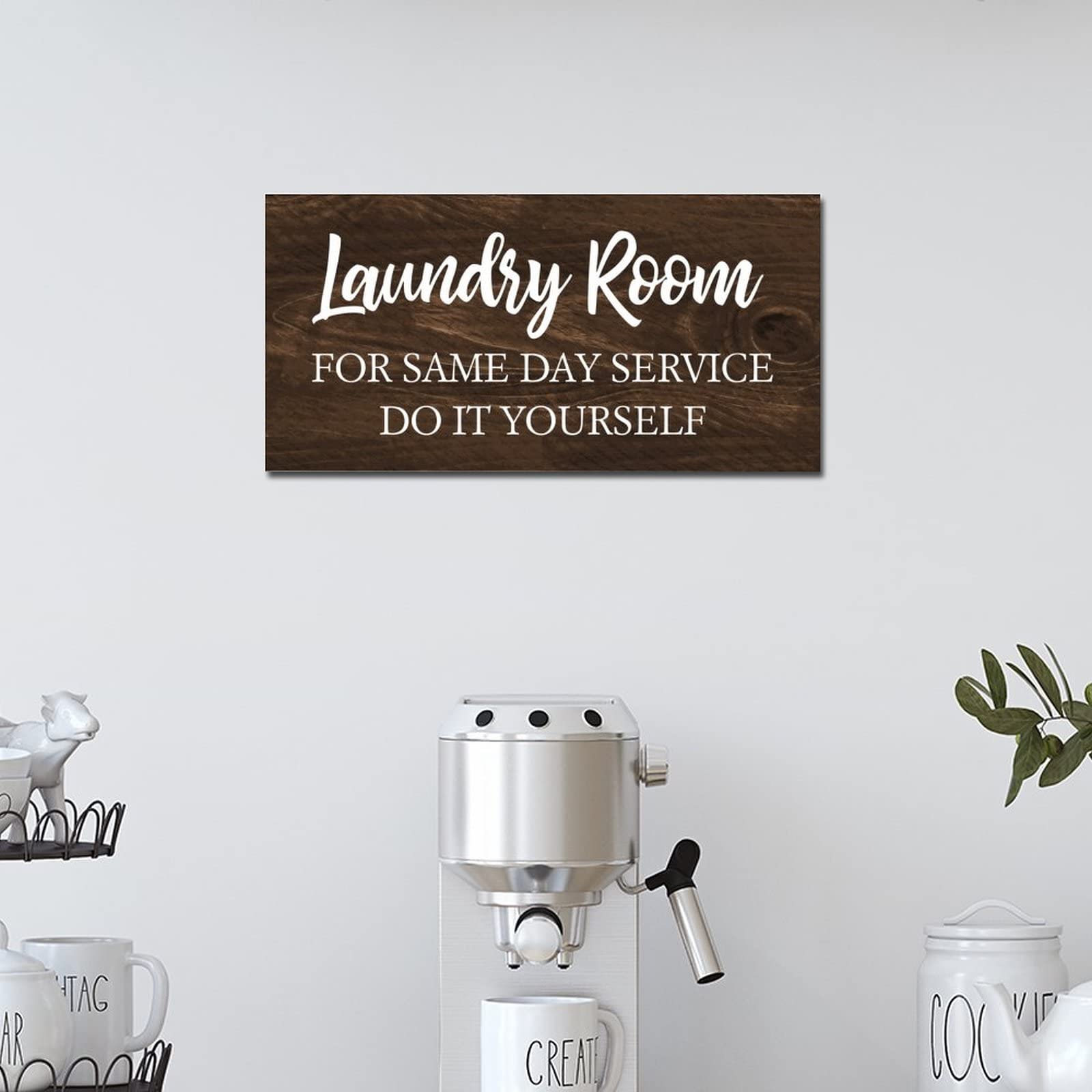 Targhetta In Legno Per Lavanderia "Alexa Do The Laundry" Con Supporto – Decorazione Da Tavolo Stile Minimal – Regalo Inaugurazione Casa - 4