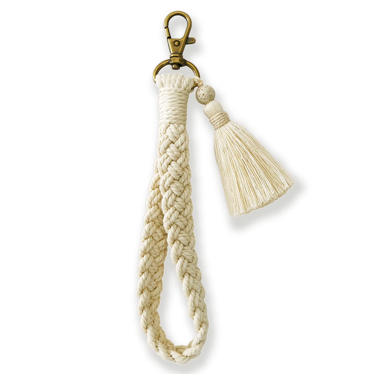 XGALBLA Soft Macrame Keychain Boho Handmade Wristlet Bracelet Keychain Country style Wrist Lanyard Handmade Holder for Women