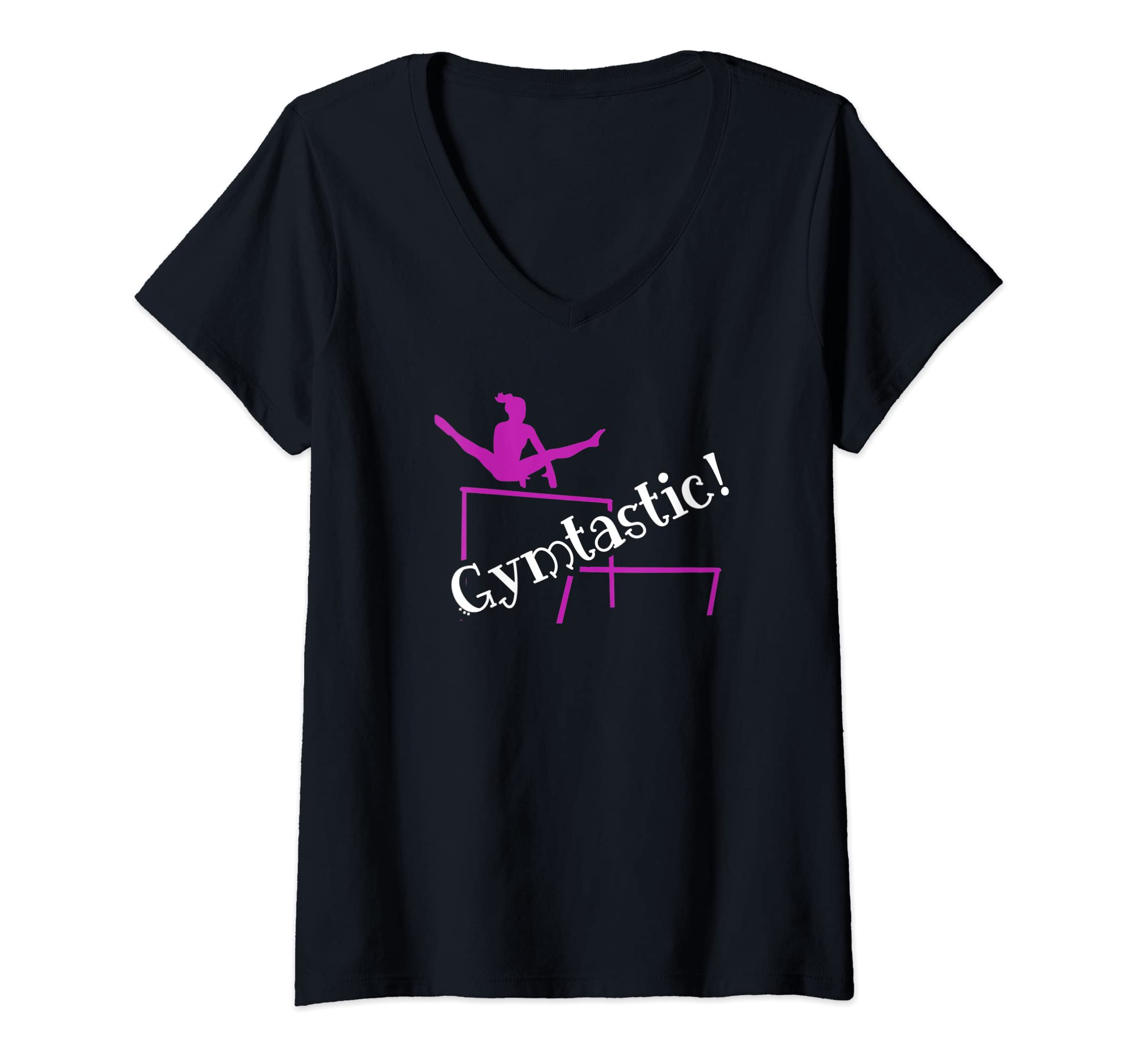 Womens Gymtastic Uneven Bars Gymnastics V-Neck T-Shirt