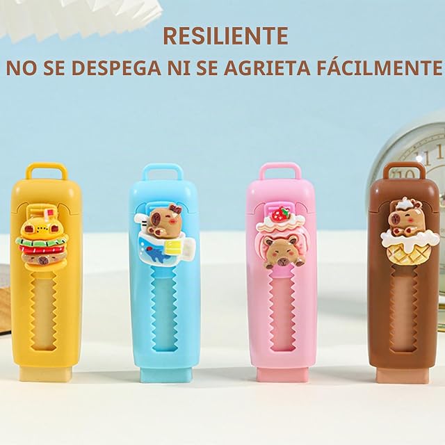 Foto 5 de 7 de Puasok 16Pcs Gomas de Borrar Retráctiles, Gomas Kawaii Cabybara y Panda