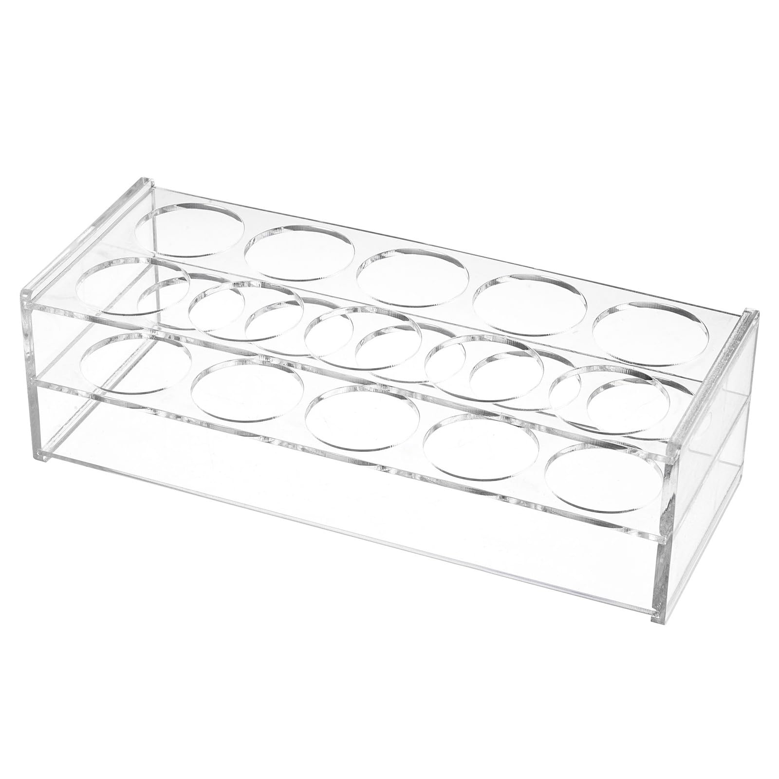 YOKIVE Porte-Tubes, Support de Tubes à Essai en Acrylique | Idéal pour Tubes de Laboratoire de 40 mm (Transparent, 10 Emplacements)
