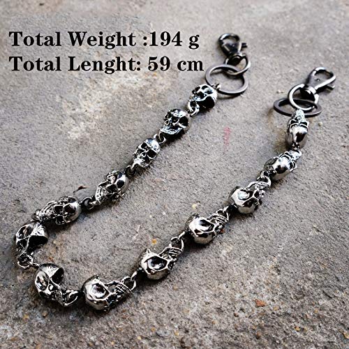 Uomo Metallo Argento Lungo Portafoglio Catena A Maglia Jeans Biker - Foto 9