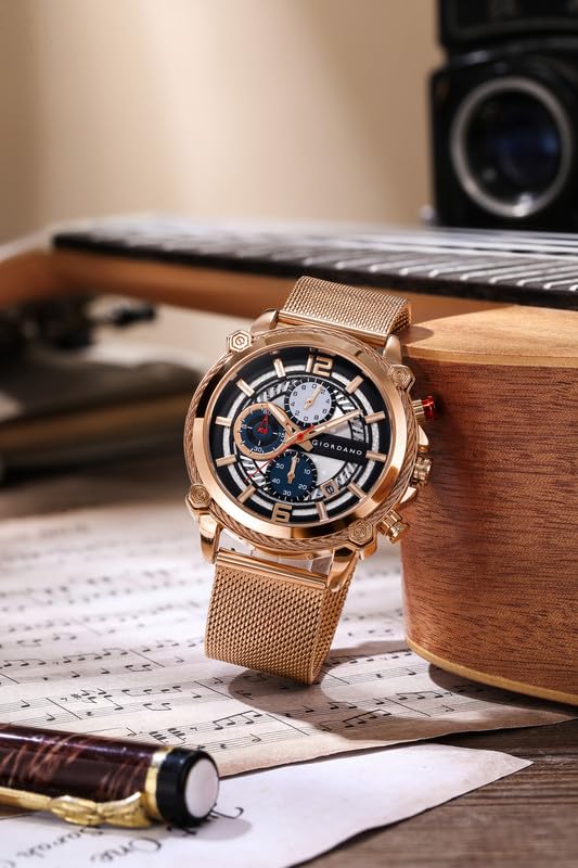 Image of Giordano Analog Wrist Watch for Men Stylish Metal Strap with Water Resistant Multifuntion Mechanism Watch GZ-50039