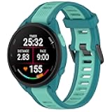 Band Compatible with Garmin Venu Sq/Sq 2/Forerunner 165/55/645/245 Music Watch Bands, Vivoactive 5 Bands 20mm Silicone Sport Band for Men Women