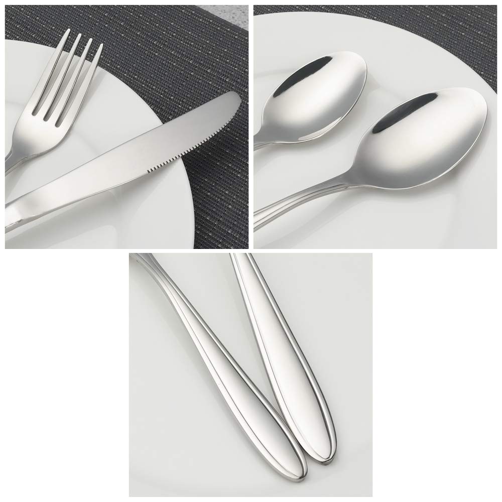 Juegos de cubiertos de cocina de 32 piezas, cubiertos de acero inoxidable para 8 personas