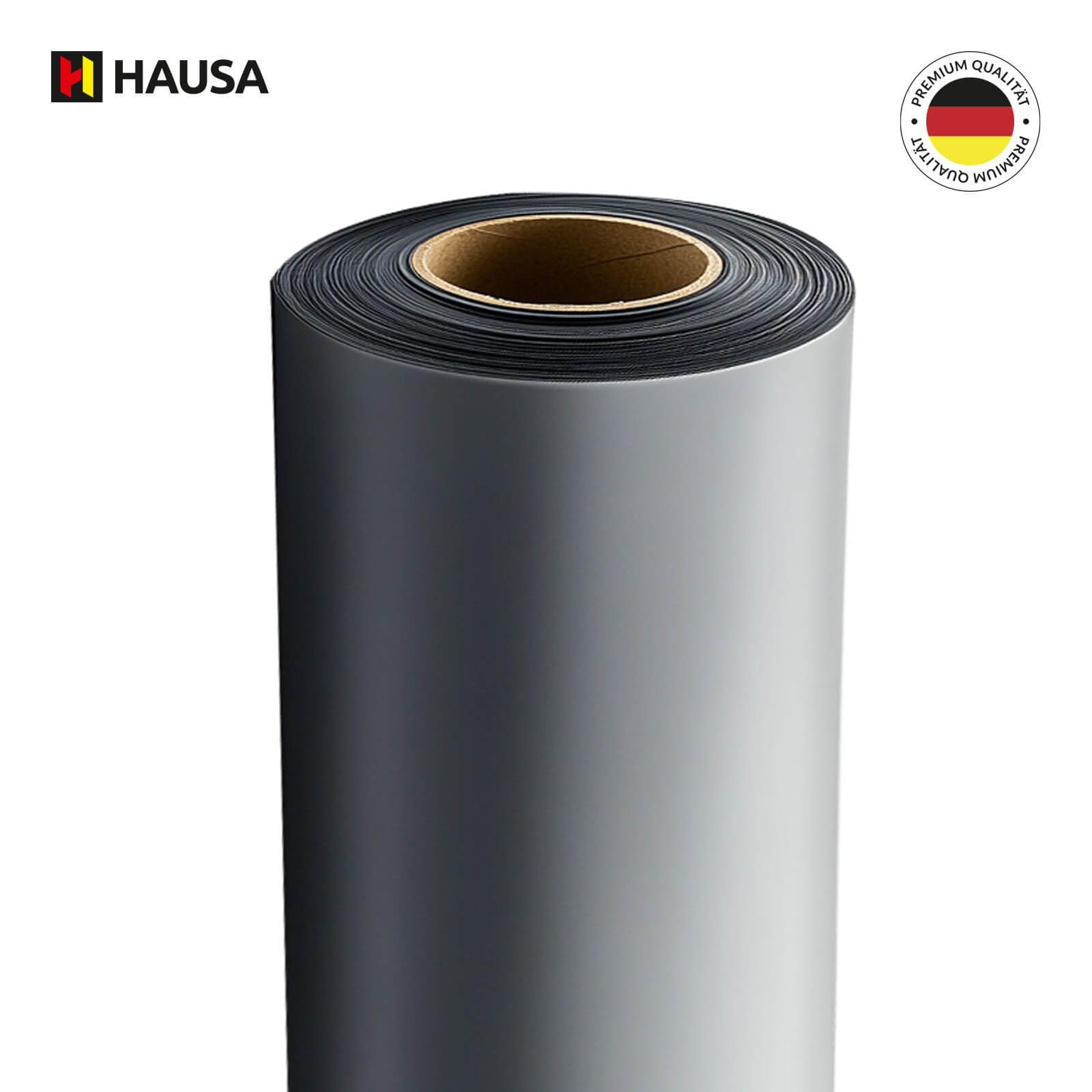 HAUSA Film de construction T200 4mx25m (100m²) 200my film de couverture- bâche extra résistant film de chape imperméable rouleau de bâche de bassin indéchirable Baufoil film de protection, noir