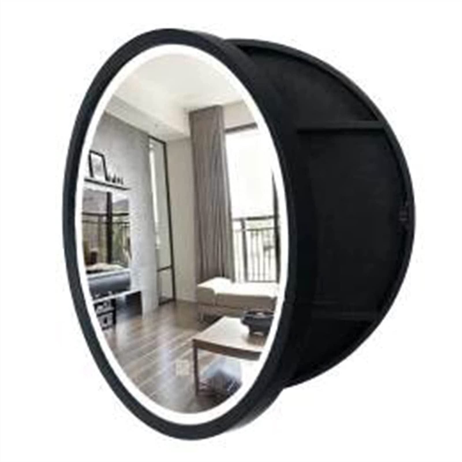 Buy Led Bathroom Mirror Lighted, Round Wall ed Wooden Frame